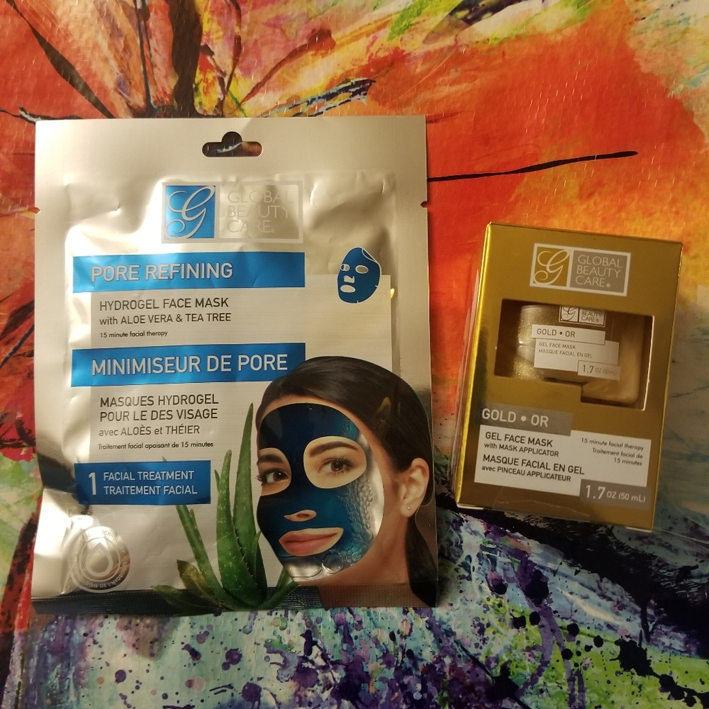 Set of 2 Global Beauty Care Face Masks Gel & Hydrogel Bundle NWT